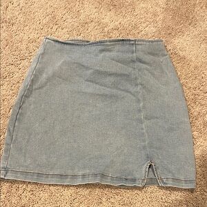 wild fable Light Blue Denim Mini Skirt with Front Notch